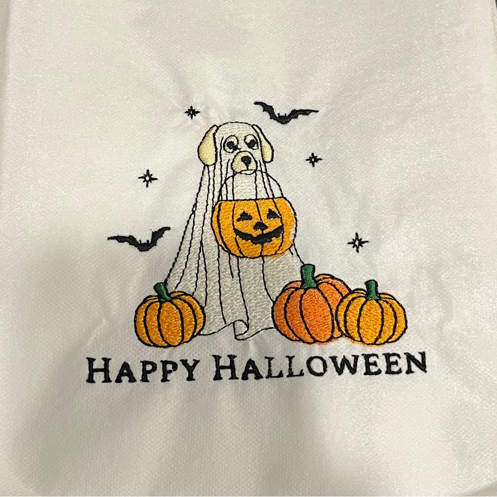 Halloween Dog Embroidered Towel